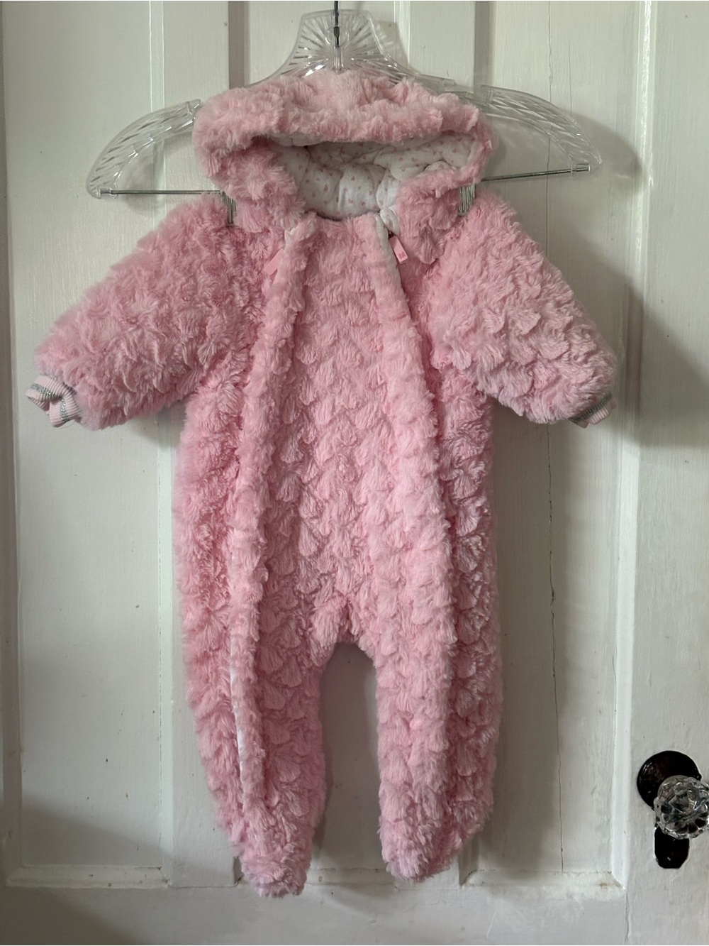 Cozy Pink Hooded Baby Footie One-Piece